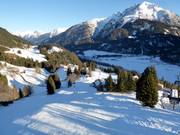 Leichte und mittelschwere Piste kurz vor der Talstation
