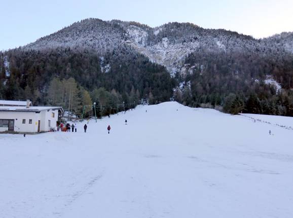 Blick auf das Skigebiet Scharnitz/Brandlift