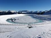 Beschneiungsteich an der Bergstation Tresca