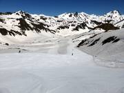 Blick über Skigebiet an der Sesselbahn La Coma