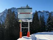 Ausschilderung im Skigebiet