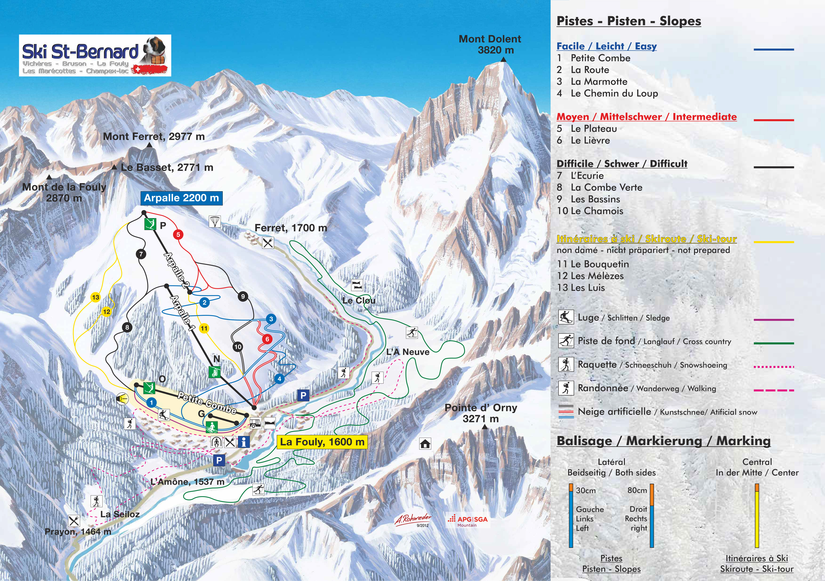 Pistenplan La Fouly