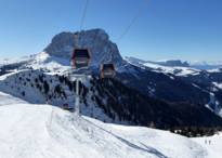Skigebiet Gröden - Blick vom Dantercepies zum Langkofel