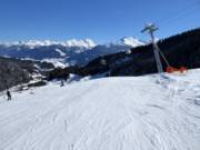 Abfahrt zur Resterhöhe mit Blick ins Pinzgau