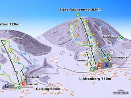 Pistenplan Raupennesthang – Altenberg