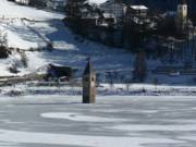 Der versunkene Turm im Reschensee